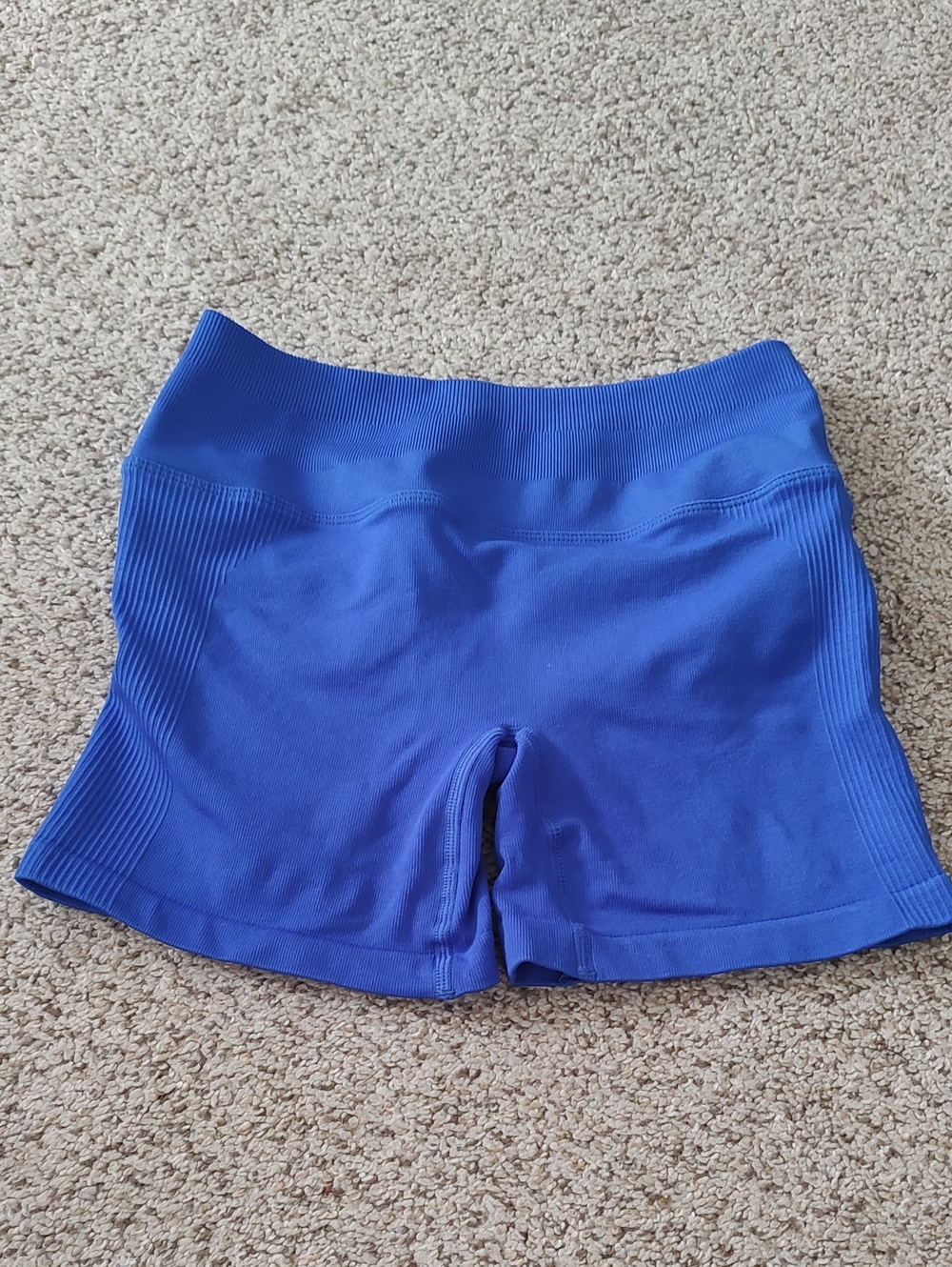 Seamless High-Waist Women’s Athletic Shorts - Blue